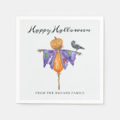 Serviette En Papier Halloween Scarecrow avec Citrouille (Devant)