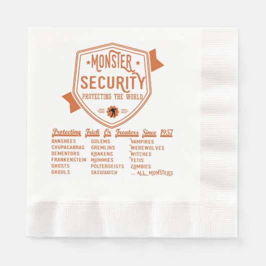 Serviette En Papier Halloween Scary Éffrayant Monster Sécurité drôle (Devant)