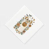 Serviette En Papier Halloween Shih Tzu avec des fleurs d'automne (Coin)