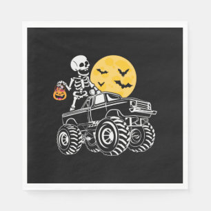 Serviette En Papier Halloween Skeleton équitation Camion Anniversaire