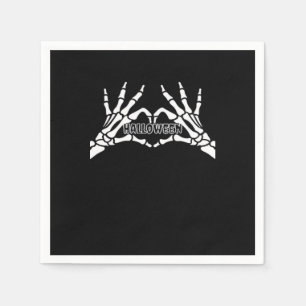 Serviette En Papier Halloween - Skeleton Hands Heart