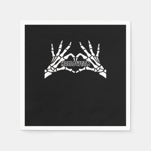 Serviette En Papier Halloween - Skeleton Hands Heart (Devant)