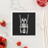 Serviette En Papier Halloween Skeleton Headstand (En situation)