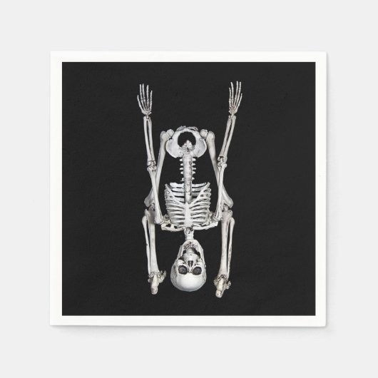 Serviette En Papier Halloween Skeleton Headstand (Devant)