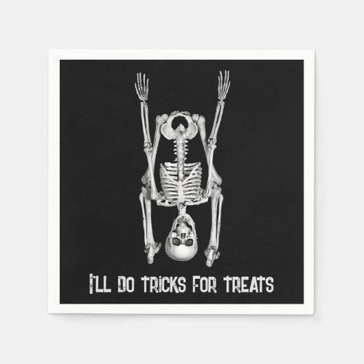 Serviette En Papier Halloween Skeleton Headstand Humour (Devant)