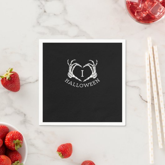 Serviette En Papier Halloween Skeleton Heart Fall (En situation)