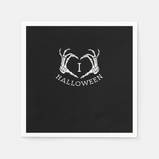 Serviette En Papier Halloween Skeleton Heart Fall (Devant)