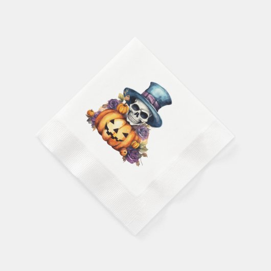Serviette En Papier Halloween Skeleton Papier Napkin (Coin)