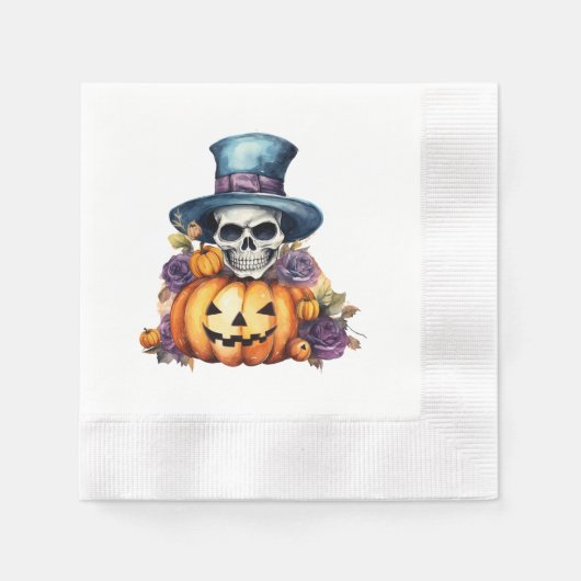 Serviette En Papier Halloween Skeleton Papier Napkin (Devant)