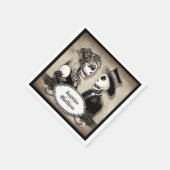 Serviette En Papier Halloween Skeletons Antique Noms Mariage Napkins (Coin)