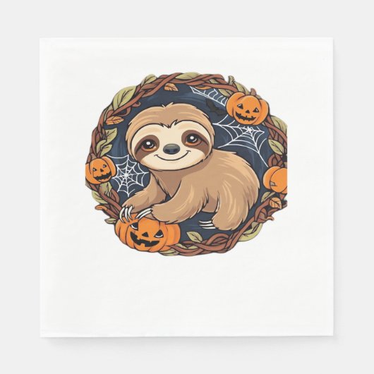 Serviette En Papier Halloween, Sloth, 31 octobre, Thanksgiving Class (Devant)