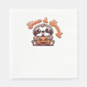 Serviette En Papier Halloween Sloth Lent et Éffrayant mignonne Citroui (Devant)