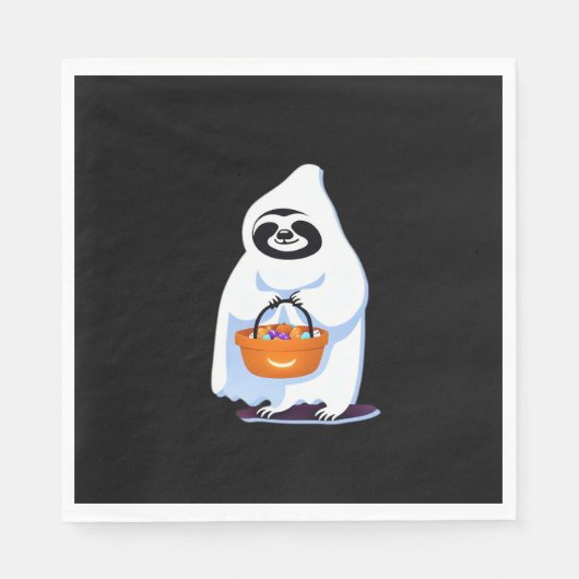 Serviette En Papier Halloween Slothful Design, voici mon costum humain (Devant)