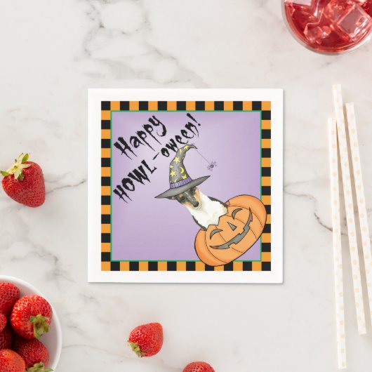 Serviette En Papier Halloween Smooth Collie (En situation)