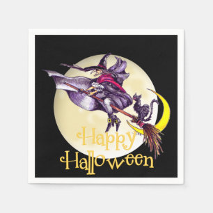 Serviette En Papier Halloween sorcière bande dessinée en papier serv