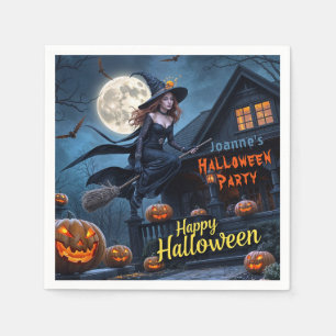 Serviette En Papier Halloween sorcière Haunch Maison Citrouilles Fullm