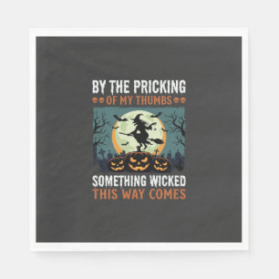Serviette En Papier Halloween Sorcière Méchante Citrouille Vintage