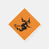 Serviette En Papier Halloween sorcière noir orange papier éffrayant (Coin)