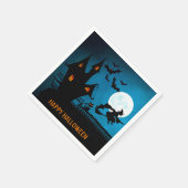 Serviette En Papier Halloween Sorcière Noire Chat Bats Party (Coin)