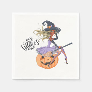 Serviette En Papier Halloween sorcière violette