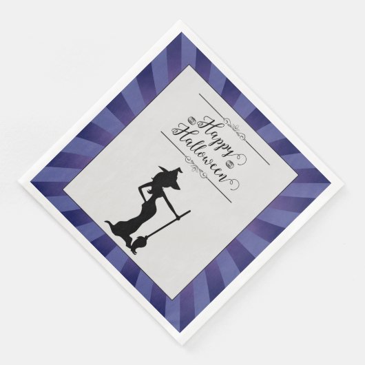 Serviette En Papier Halloween sorcière violette Starburst (Coin)
