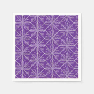 Serviette En Papier Halloween Spider Webs en violet et blanc