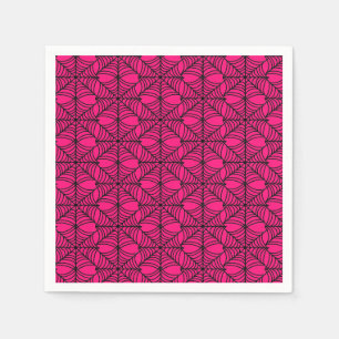 Serviette En Papier Halloween Spider Webs sur rose