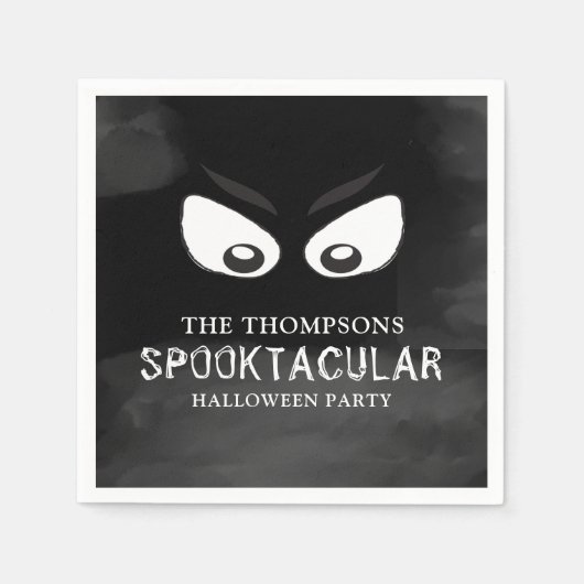 Serviette En Papier Halloween Spooktacular Éffrayant fantôme yeux (Devant)