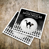 Serviette En Papier Halloween Spooktacular Éffrayant Whimsical Black C
