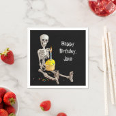 Serviette En Papier Halloween Squelette Anniversaire avec nom (En situation)
