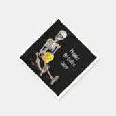Serviette En Papier Halloween Squelette Anniversaire avec nom (Coin)