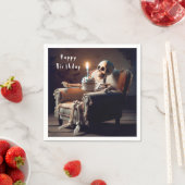 Serviette En Papier Halloween Squelette d'anniversaire (En situation)