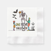Serviette En Papier Halloween Squelette et amis (Devant)