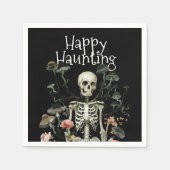 Serviette En Papier Halloween Squelette Haunted Forest Party Noir (Devant)
