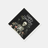 Serviette En Papier Halloween Squelette Haunted Forest Party Noir (Coin)