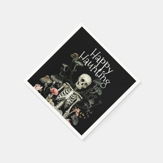 Serviette En Papier Halloween Squelette Haunted Forest Party Noir (Coin)
