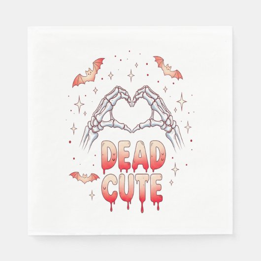Serviette En Papier halloween Squelette Mains Coeur, chauves-souris et (Devant)