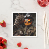 Serviette En Papier Halloween Steampunk Jack-O-Lantern Horseman (En situation)