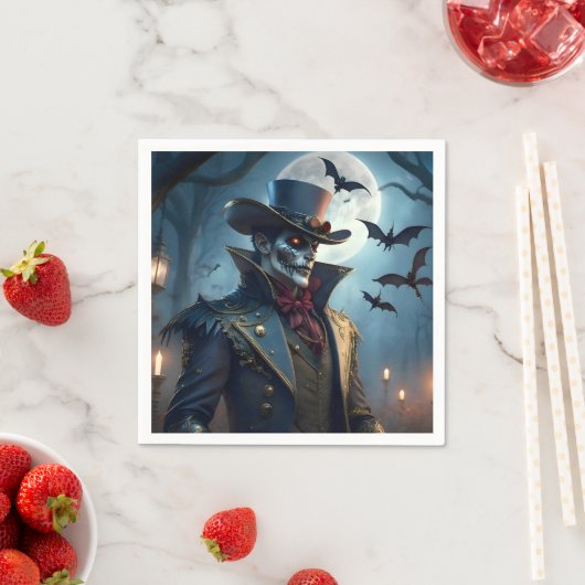 Serviette En Papier Halloween Steampunk Southern Gentleman Zombie (En situation)