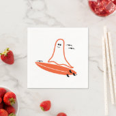 Serviette En Papier Halloween Surfer Ghost noir (En situation)
