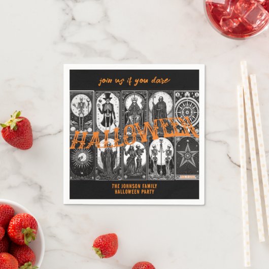 Serviette En Papier Halloween Tarot Orange Cosplay Spooktacular Party (En situation)