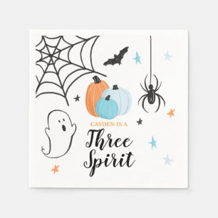 Serviette En Papier Halloween Three Spirit 3e Anniversaire Citrouilles