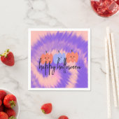 Serviette En Papier Halloween Tie Dye Citrouille main tirée (En situation)