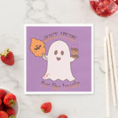 Serviette En Papier Halloween Traite Ghost et Sweets Party (En situation)