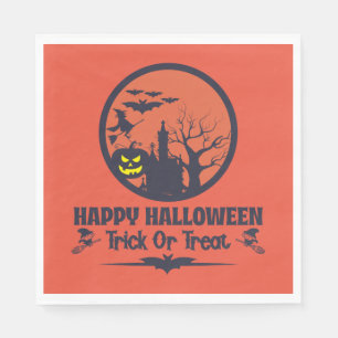 Serviette En Papier Halloween Tricoter Ou Traiter