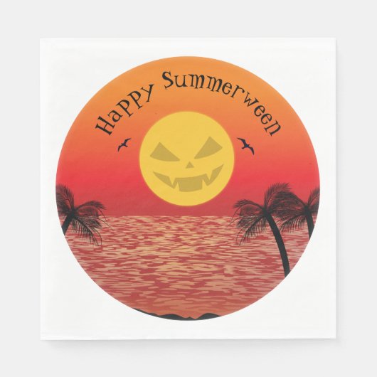 Serviette En Papier Halloween tropical (Devant)
