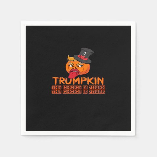Serviette En Papier Halloween Trumpkin éffrayant Haut Chapeau et langu (Devant)
