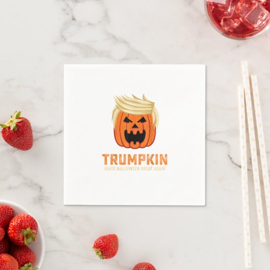 Serviette En Papier Halloween Trumpkin Funny - Éffrayant Slogan parodi (En situation)