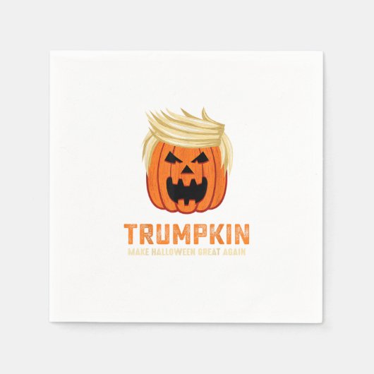 Serviette En Papier Halloween Trumpkin Funny - Éffrayant Slogan parodi (Devant)