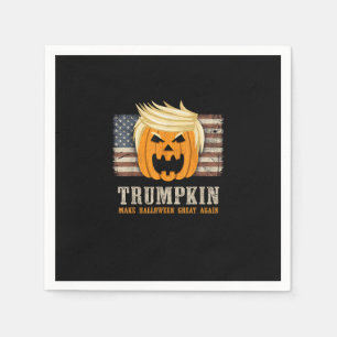 Serviette En Papier Halloween Trumpkin Vintage Us Drapeau drôle